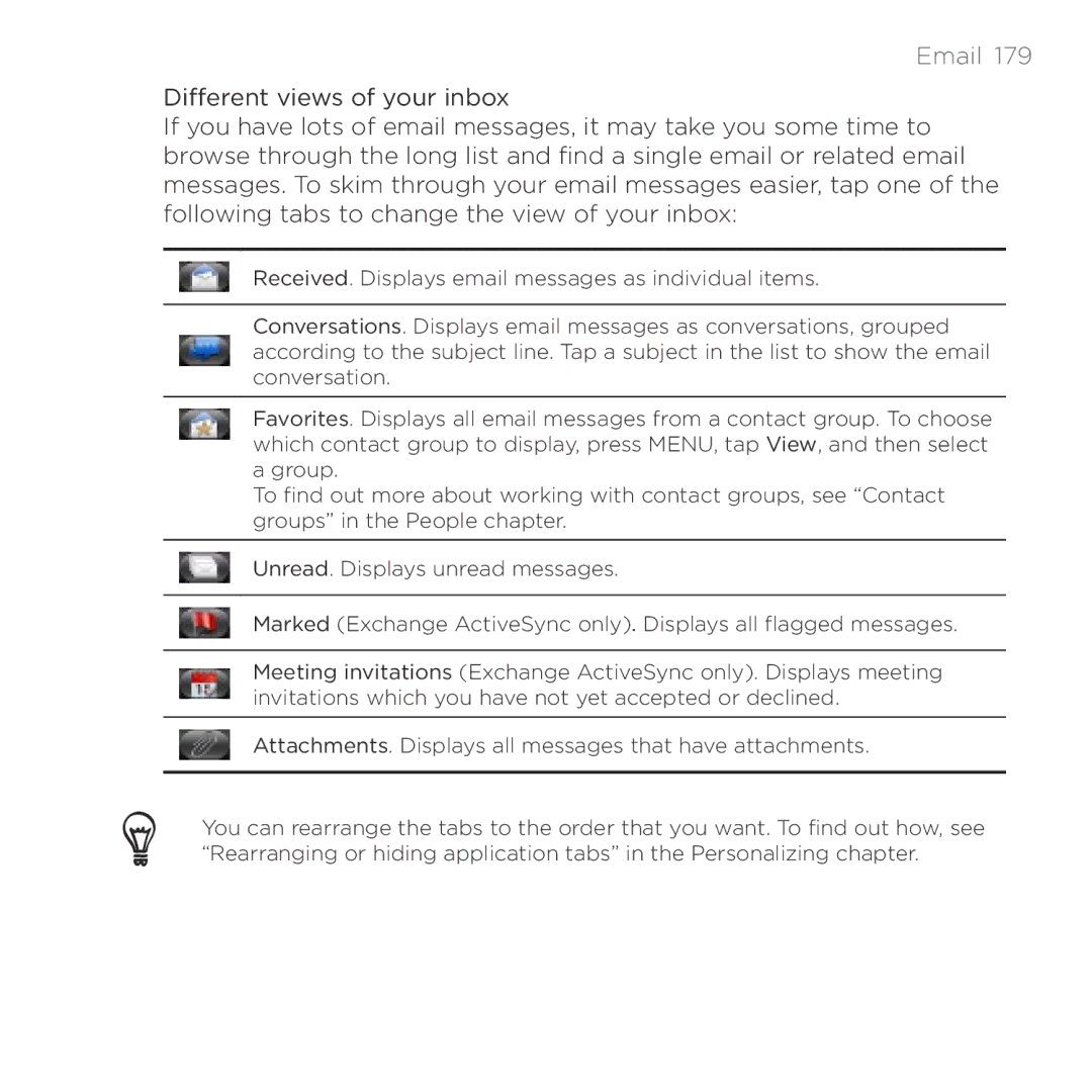 HTC Thunderbolt manual Email  